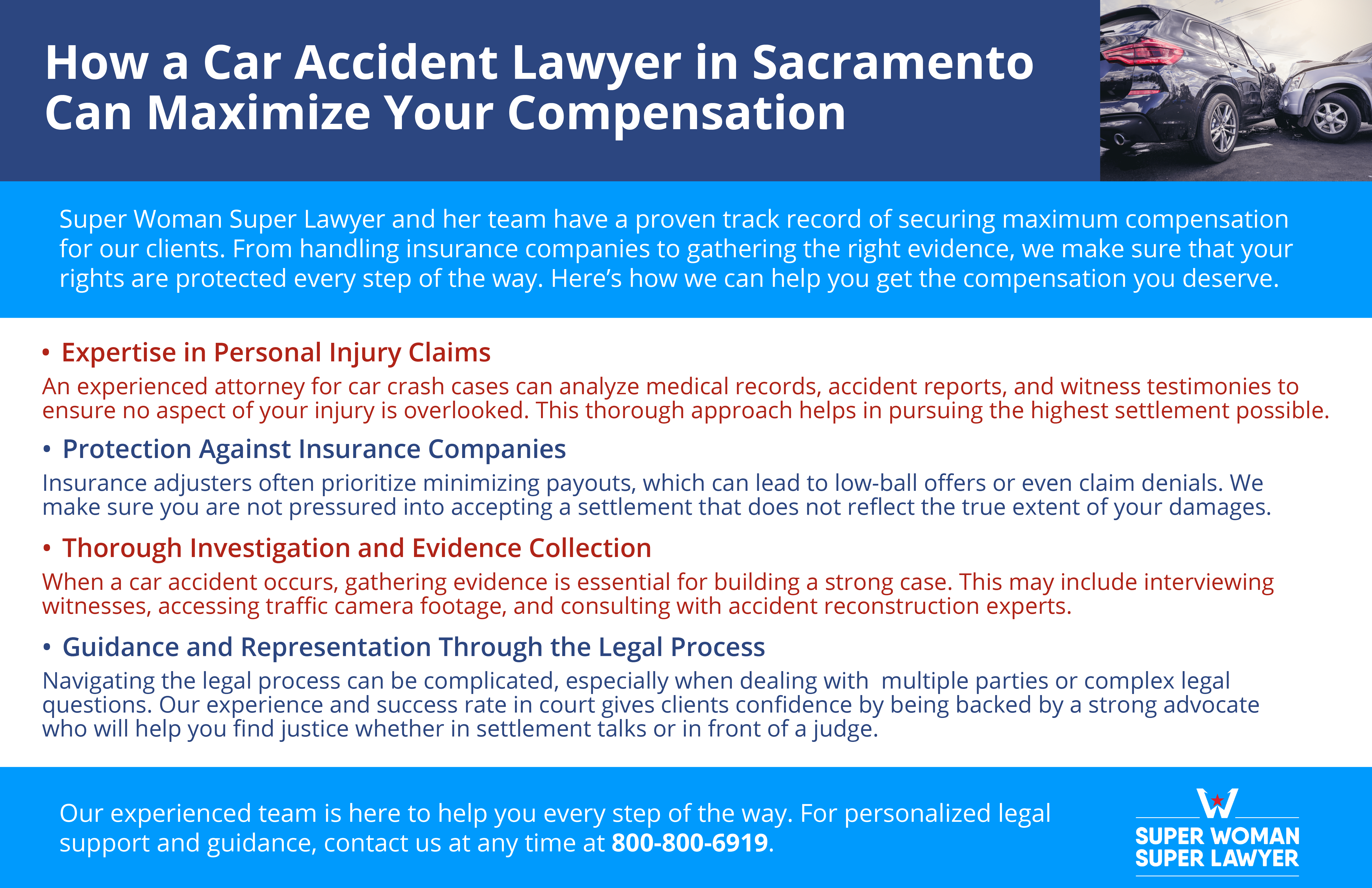 How a Car Accident Lawyer in Sacramento Can Maximize Your Compensation infographic