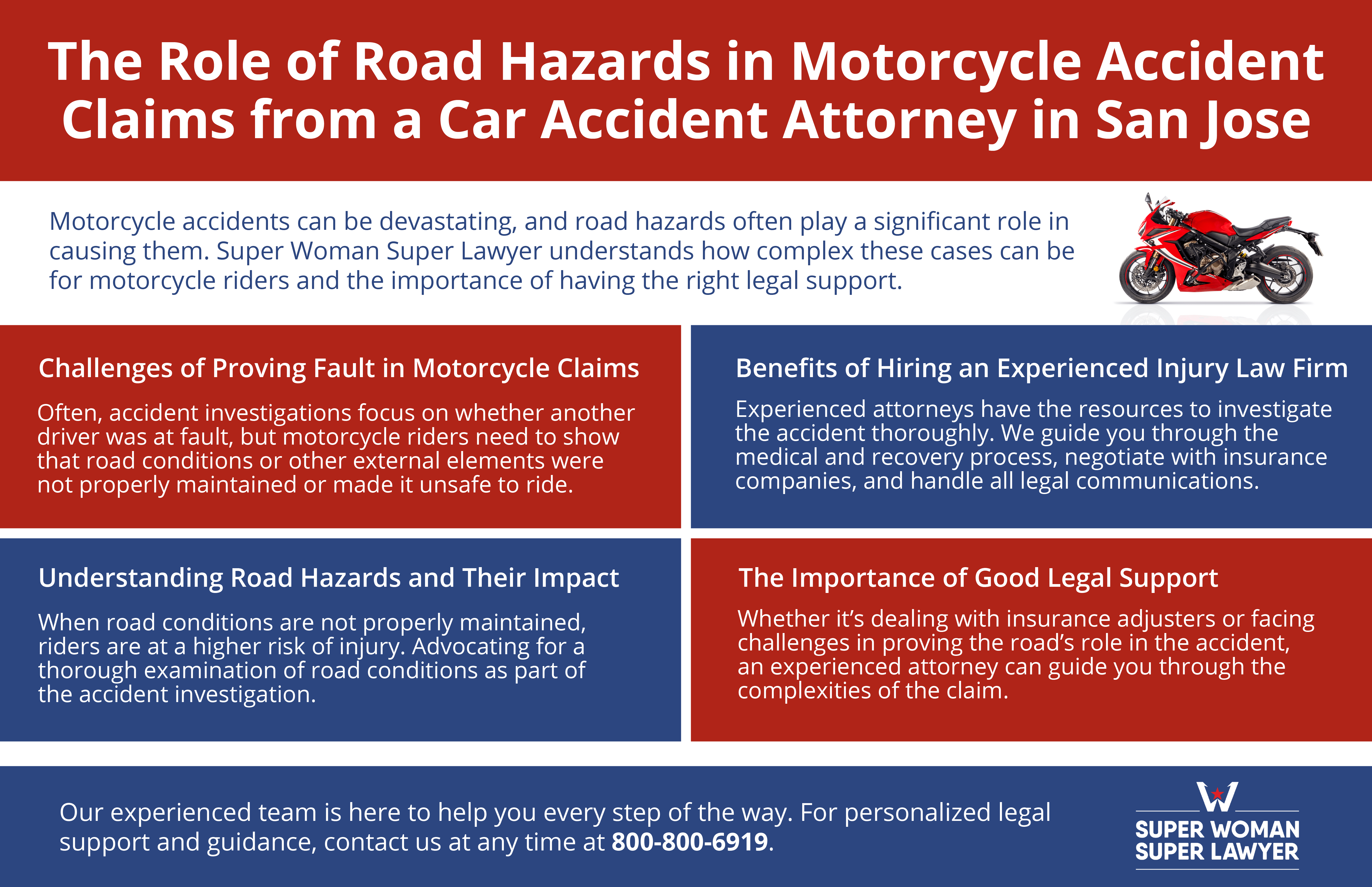 The Role of Road Hazards in Motorcycle Accident Claims from a Car Accident Attorney in San Jose